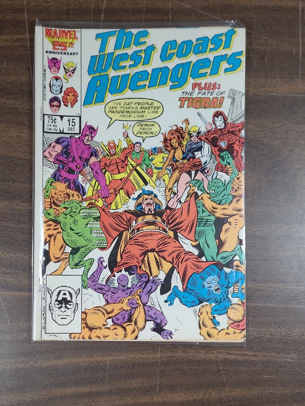 Marvel The West Coast Avengers Comic Book #15 December 1986 Bagged